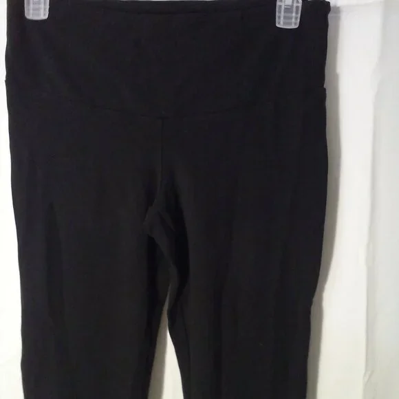 Shape FX Leggings Women L Straight Skinny Active Athletic Cropped Black - Picture 3 of 13